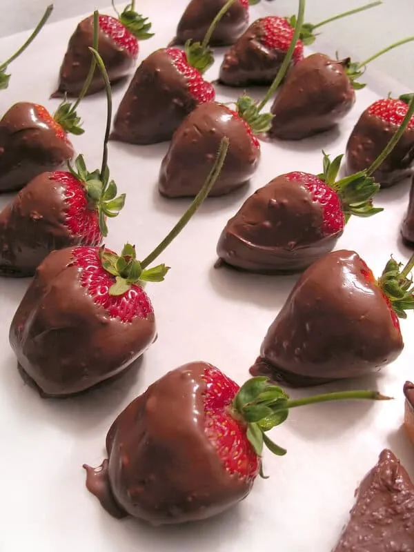 fresas con chocolate